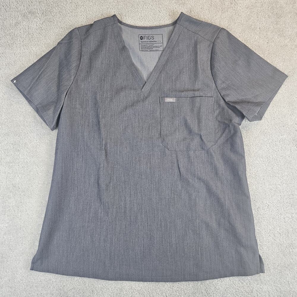 FIGS Scrub Set Women L Gray Catarina Top EUC Livingston Pants NWT Medical Vet - Picture 2 of 16